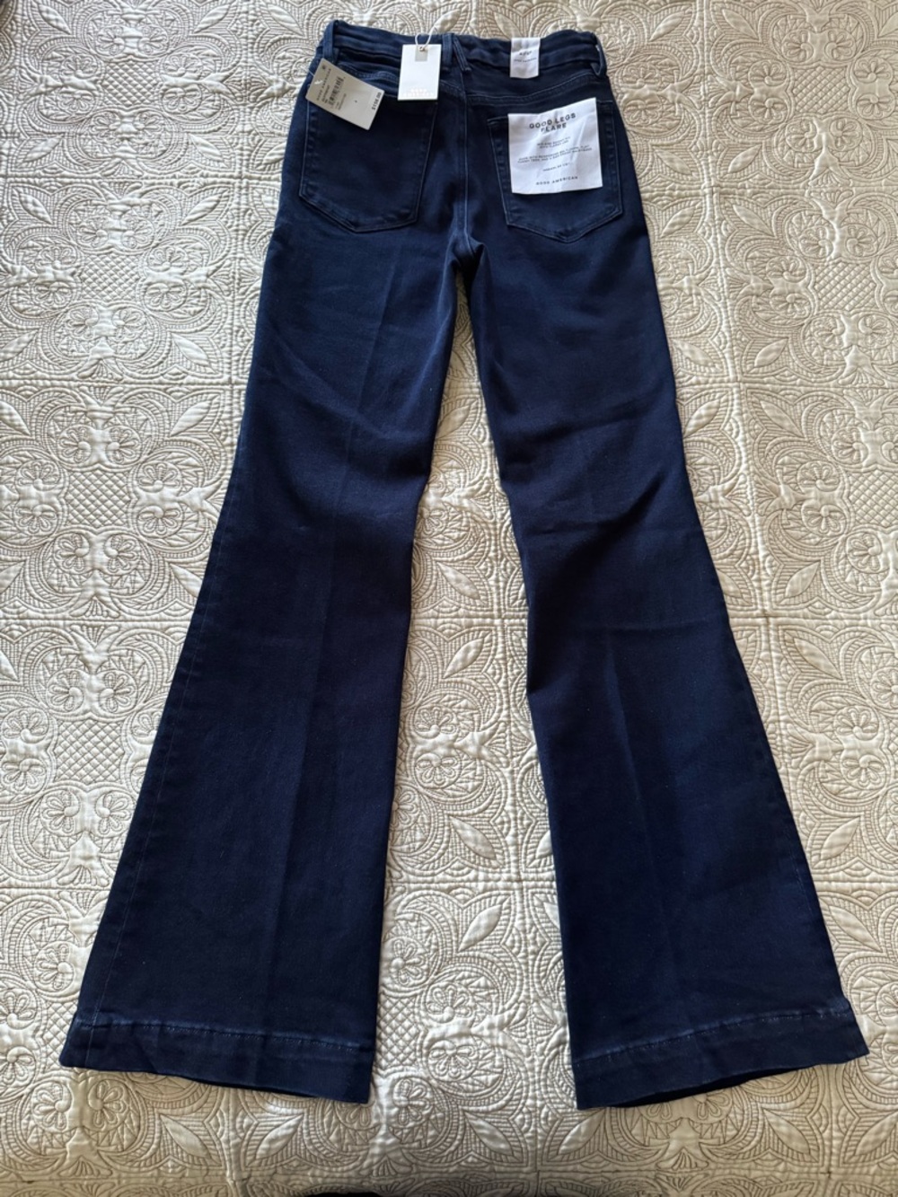 Good American Dark Indigo High-Rise Flare Jeans - Picture 3 of 4
